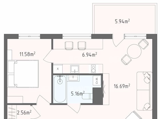 Аренда двухкомнатной квартиры - Аптекарский, д.18 