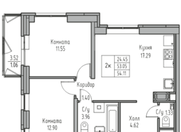 Продажа двухкомнатной квартиры в новостройке - г. Санкт-Петербург, 3-я Конная Лахта, участок 9, (северо-восточнее дома 45, литера Д по 3-ей Конной Лахте)
 