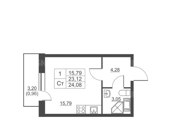Продажа однокомнатной квартиры - городской поселок имени Свердлова, Западный проезд, д.13/1 