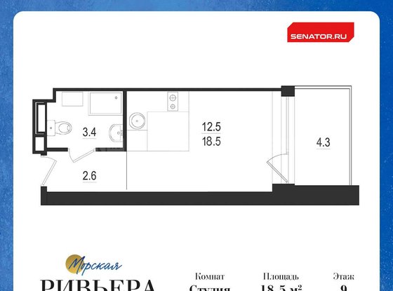 Продажа однокомнатной квартиры в новостройке - Зеленогорск, Приморское шоссе, д.570, л 