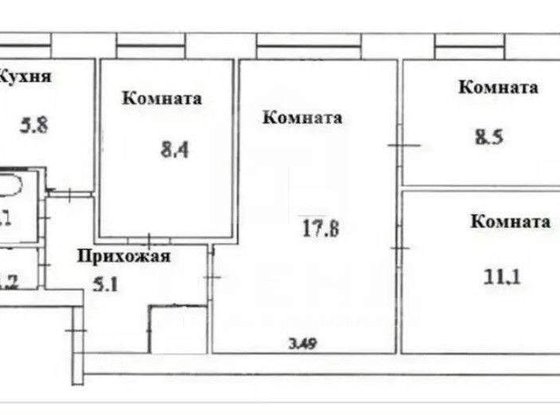 Продажа четырехкомнатной квартиры - Ломоносов, Победы улица, д.19 