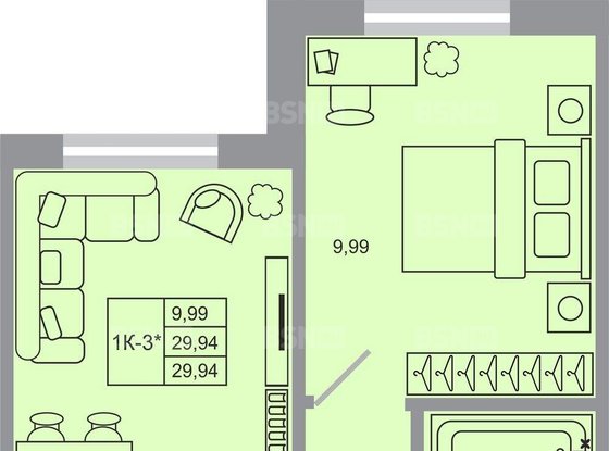 Продажа однокомнатной квартиры в новостройке - Бугры, Тихая улица, д.1 