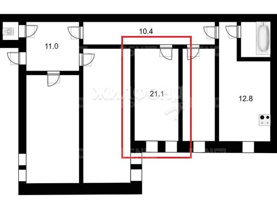 Продажа комнаты в четырехкомнатной квартире - 8-я Советская улица, д.14 