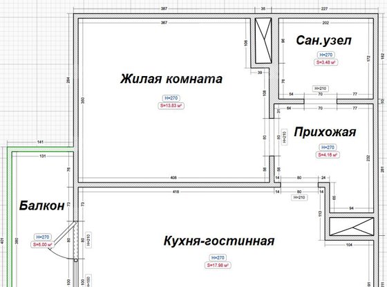Аренда двухкомнатной квартиры - Авиаконструкторов проспект, д.61 