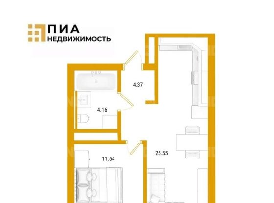 Продажа однокомнатной квартиры - Челюскина улица, д.1 