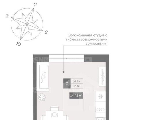 Продажа однокомнатной квартиры - Коломяжский проспект, д.6, а 