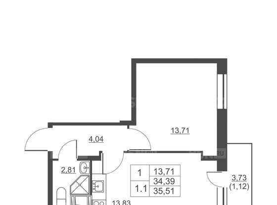 Продажа однокомнатной квартиры - городской поселок имени Свердлова, Западный проезд, д.13/1 