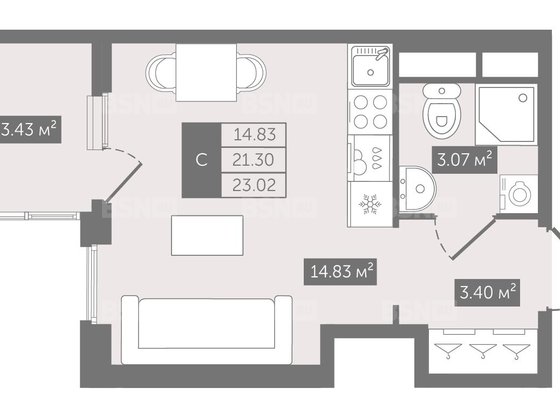 Продажа однокомнатной квартиры - Новгородская улица, д.8 