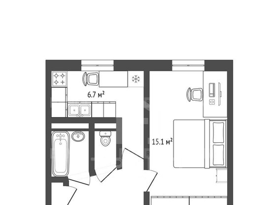 Продажа однокомнатной квартиры - Подвойского улица, д.17, корп.2 