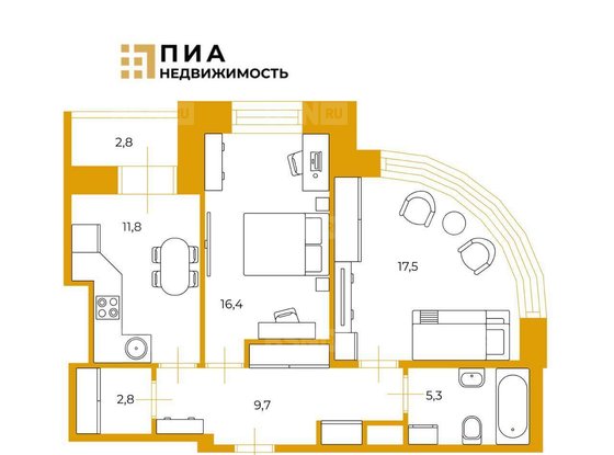 Продажа двухкомнатной квартиры - Кудрово, Ленинградская улица, д.9/8 
