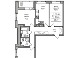 Продажа трехкомнатной квартиры в новостройке - ул. Заречная, д. 52, корп. 2 