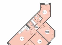 Продажа трехкомнатной квартиры в новостройке - Санкт-Петербург, Ленинский пр., уч. 270 (северо-западнее пересечения ул. Доблести и ул. Маршала Захарова) 