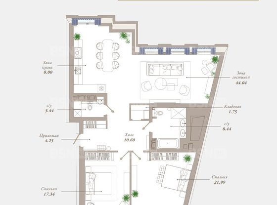 Продажа трехкомнатной квартиры - Воскресенская набережная, д.32 