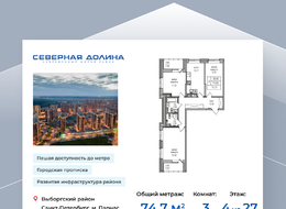 Продажа трехкомнатной квартиры в новостройке - ул. Заречная, д. 52, корп. 2 