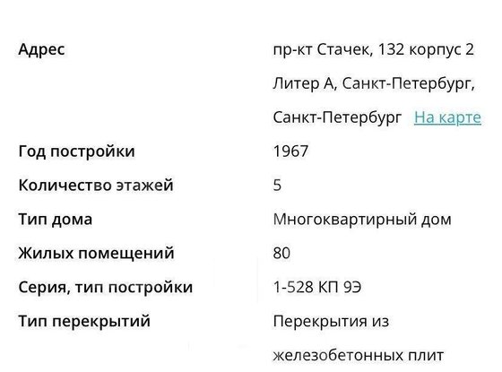 Продажа однокомнатной квартиры - Стачек проспект, д.132, корп.2 