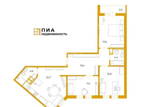 Продажа трехкомнатной квартиры - Заставская улица, д.46, корп.1 