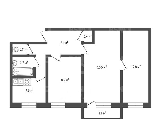 Продажа трехкомнатной квартиры - Автовская улица, д.46 