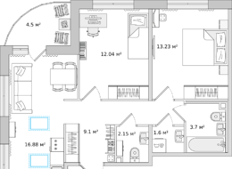Продажа двухкомнатной квартиры в новостройке - Санкт-Петербург, ул. Плесецкая 24, строение 1 