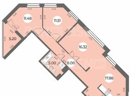 Продажа трехкомнатной квартиры в новостройке - Санкт-Петербург, Ленинский пр., уч. 270 (северо-западнее пересечения ул. Доблести и ул. Маршала Захарова) 