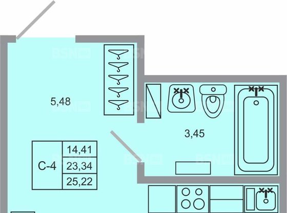 Продажа однокомнатной квартиры в новостройке - Бугры, Тихая улица, д.1 