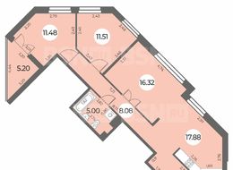 Продажа трехкомнатной квартиры в новостройке - Санкт-Петербург, Ленинский пр., уч. 270 (северо-западнее пересечения ул. Доблести и ул. Маршала Захарова) 