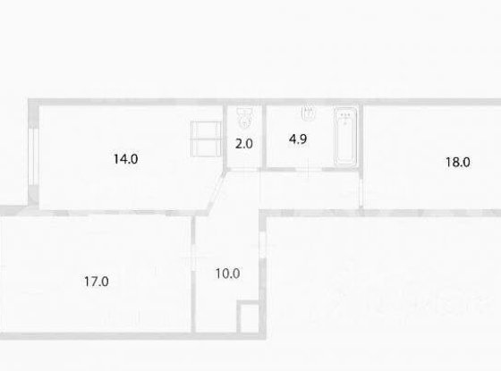 Продажа двухкомнатной квартиры - Мурино, Авиаторов Балтики проспект, д.11/1 