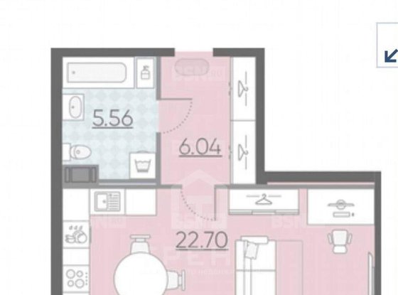 Продажа однокомнатной квартиры - Московское шоссе, д.3, корп.5 стр 1 