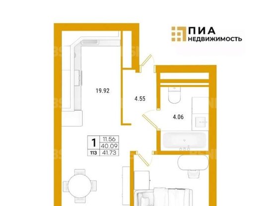 Продажа однокомнатной квартиры -  д.1 