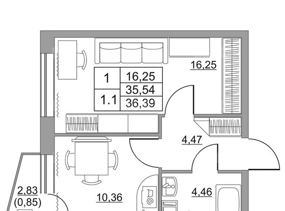 Продажа однокомнатной квартиры - городской поселок имени Свердлова, Западный проезд, д.13/1 
