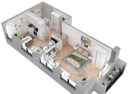 Продажа однокомнатной квартиры в новостройке - г. Санкт-Петербург, 3-я Конная Лахта, участок 9, (северо-восточнее дома 45, литера Д по 3-ей Конной Лахте)
 