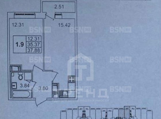 Продажа однокомнатной квартиры - Русановская улица, д.18, корп.8 стр 1 