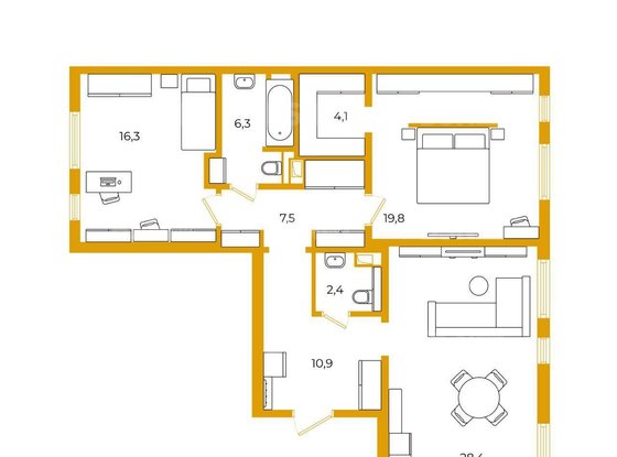 Продажа трехкомнатной квартиры - Лисичанская улица, д.14 
