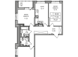 Продажа трехкомнатной квартиры в новостройке - ул. Заречная, д. 52, корп. 2 