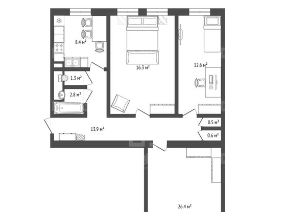 Продажа трехкомнатной квартиры - Кронштадт, Посадская улица, д.34 
