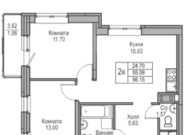 Продажа двухкомнатной квартиры в новостройке - г. Санкт-Петербург, 3-я Конная Лахта, участок 9, (северо-восточнее дома 45, литера Д по 3-ей Конной Лахте)
 