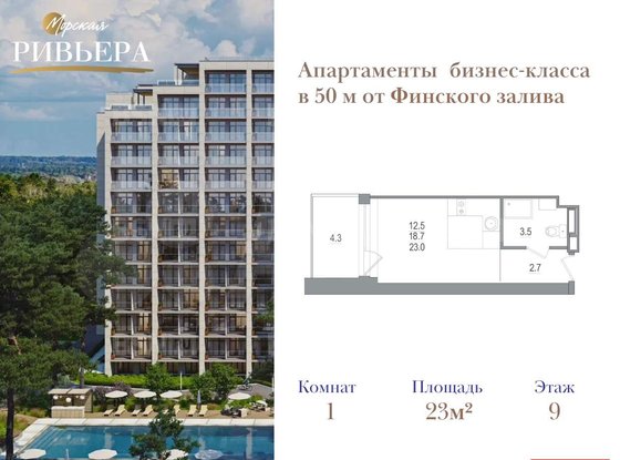 Продажа однокомнатной квартиры в новостройке - Зеленогорск, Приморское шоссе, д.570, л 