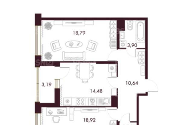 Продажа двухкомнатной квартиры - Петровский проспект, д.22, корп.2 стр 1 