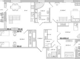 Продажа четырехкомнатной квартиры в новостройке - Санкт-Петербург, ул. Плесецкая 